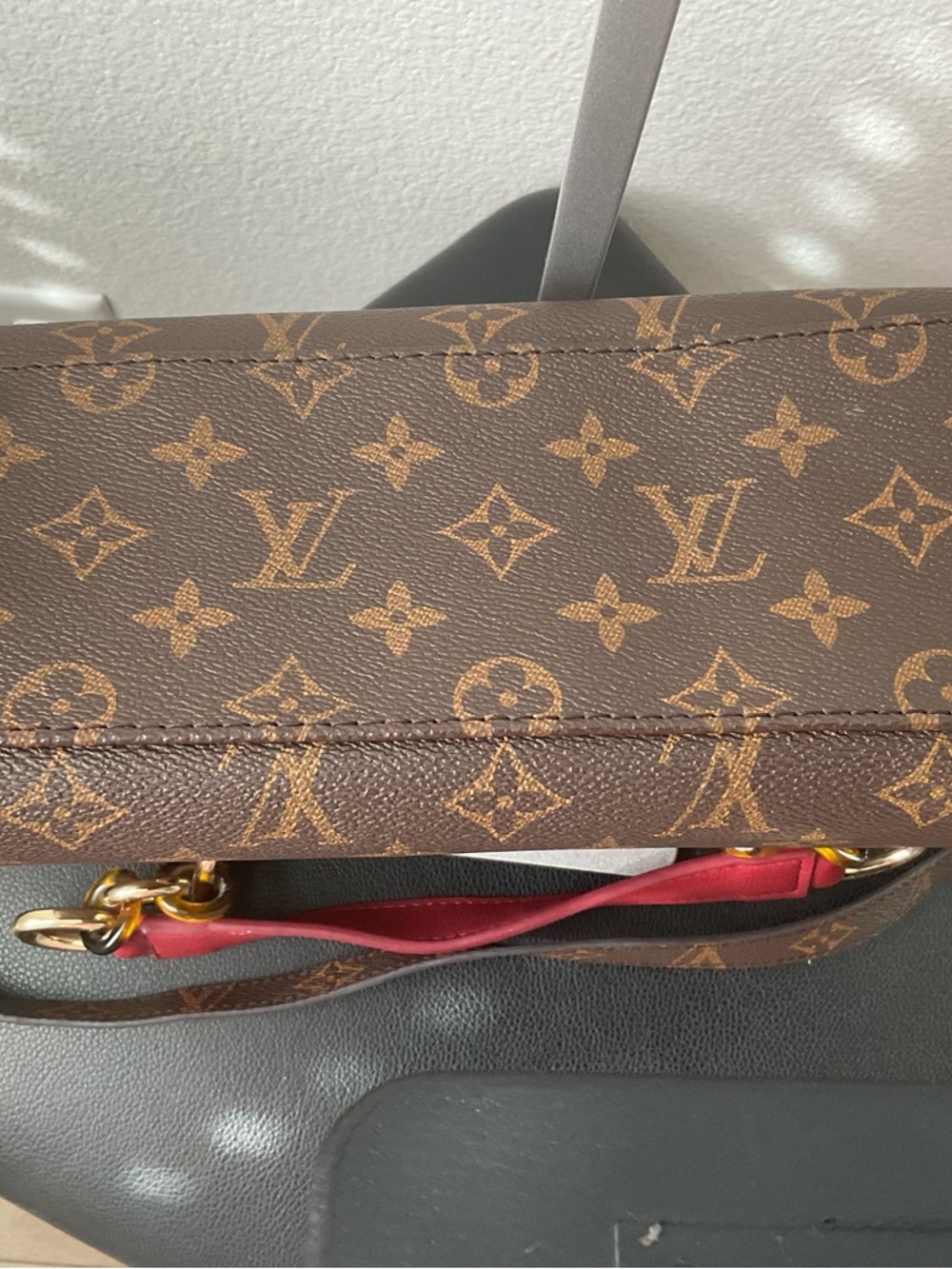 Louis Vuitton Monogram Canvas Tote with Red Trim - Picture 7 of 7